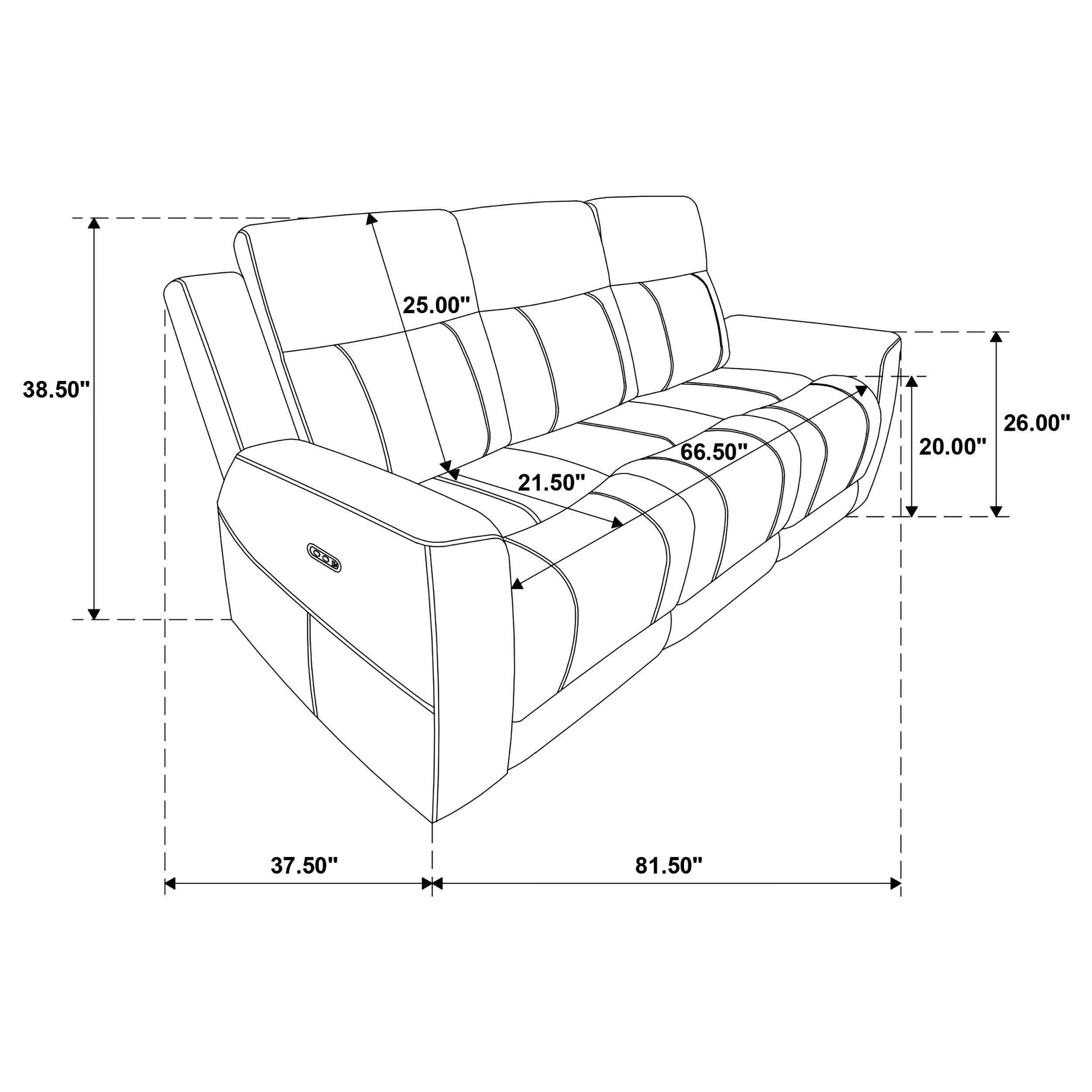 Kennett Chenille Upholstered Power Reclining Sofa