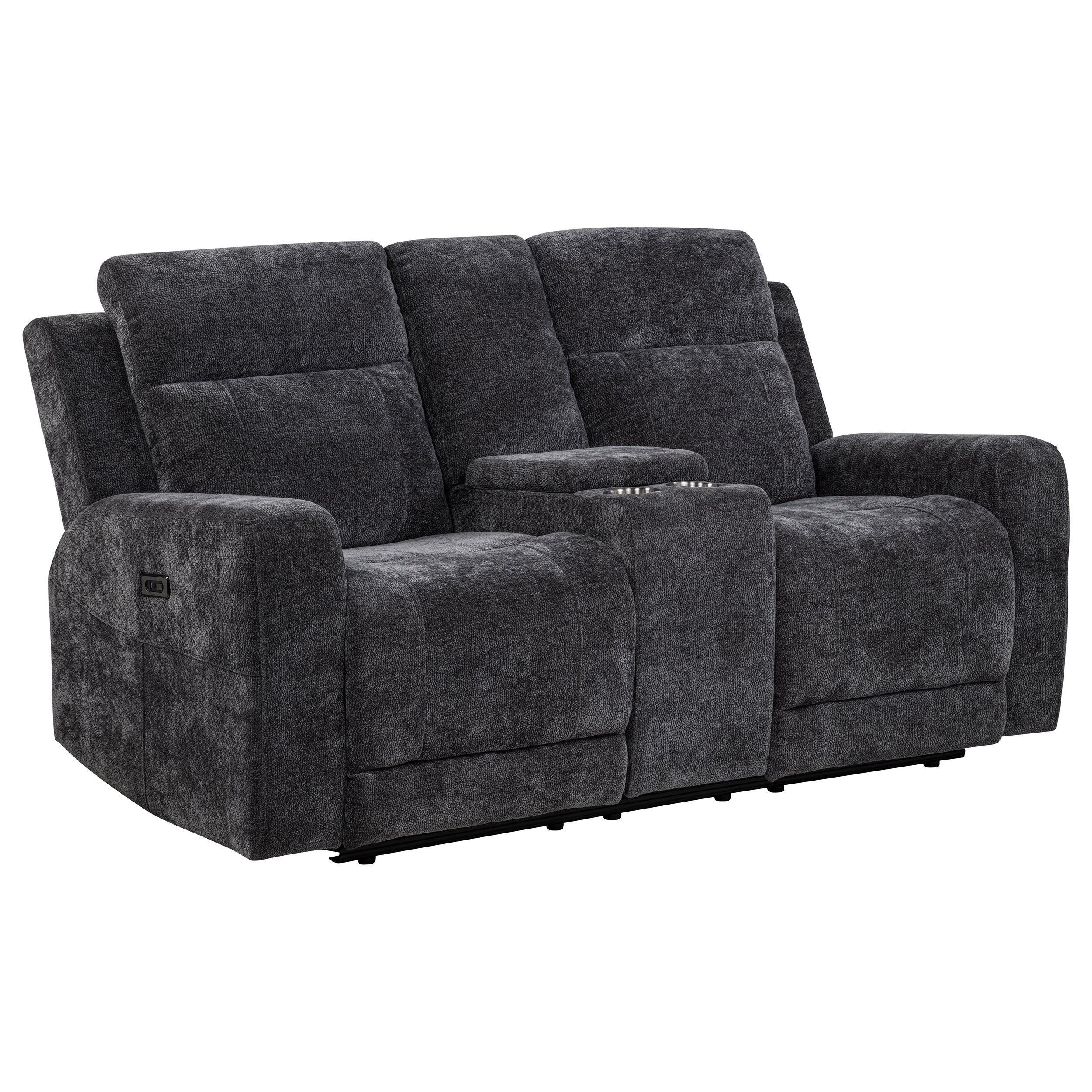 Kennett Chenille Upholstered Power Reclining Loveseat