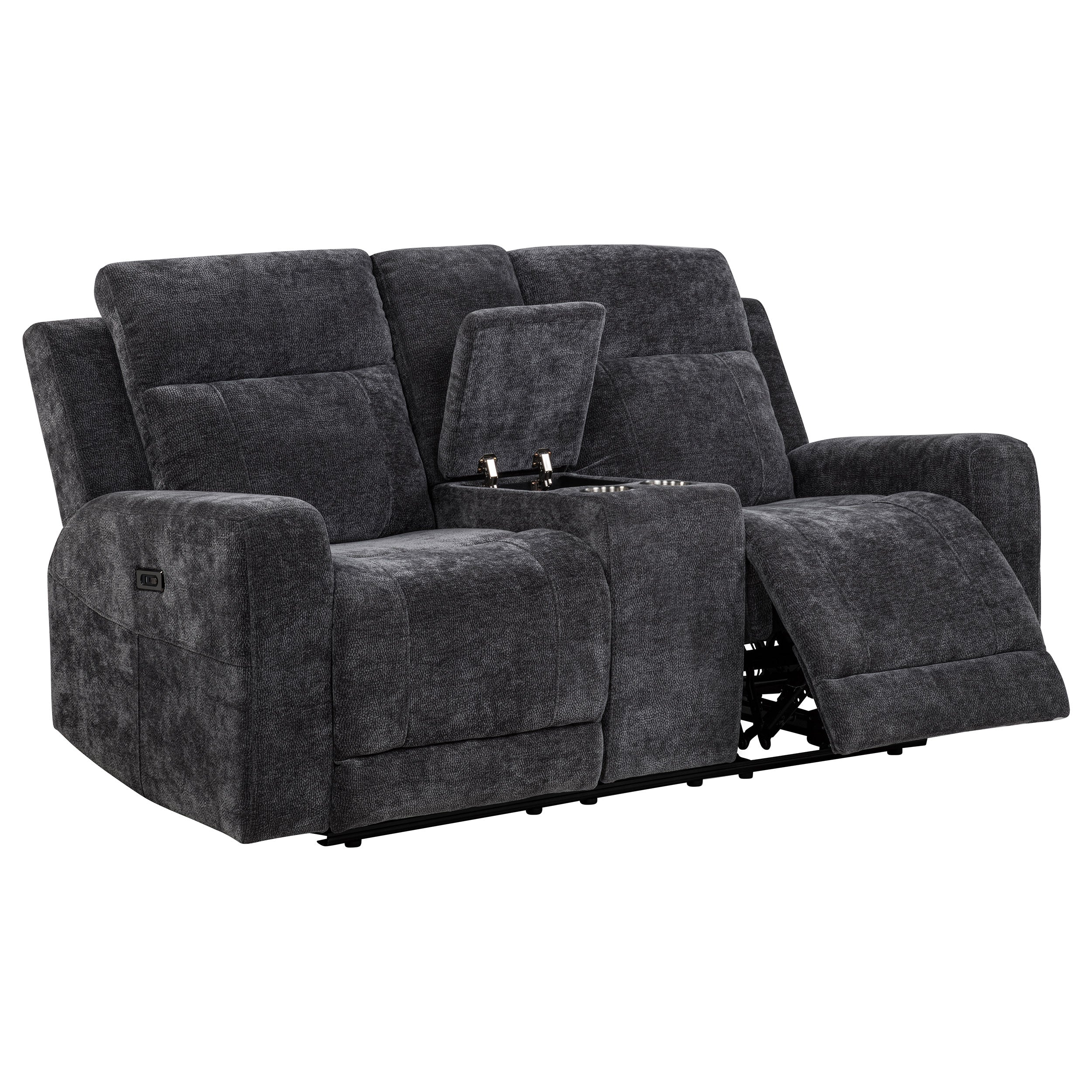 Kennett Chenille Upholstered Power Reclining Loveseat
