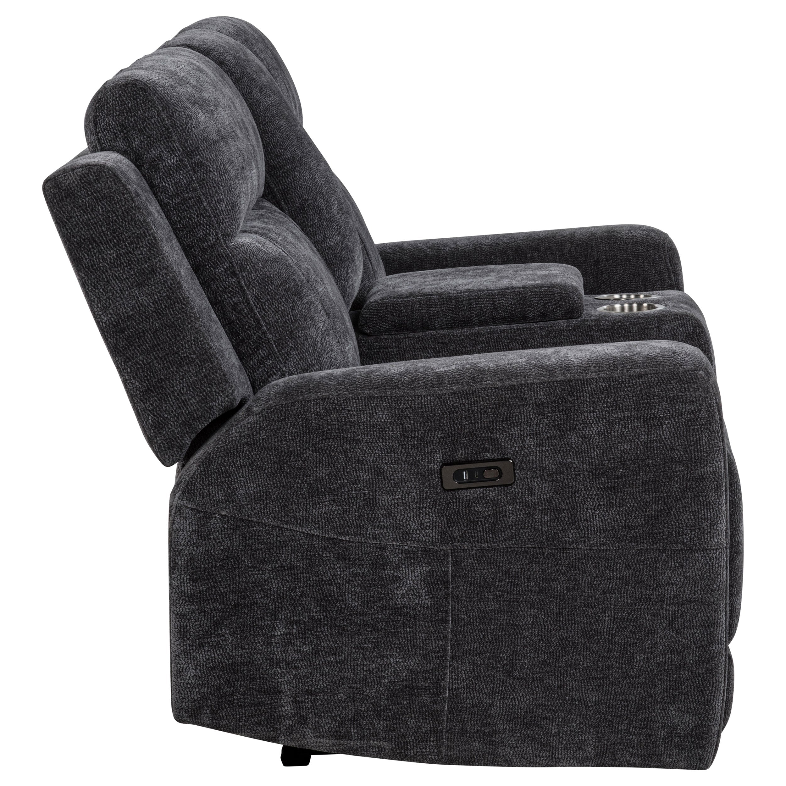 Kennett Chenille Upholstered Power Reclining Loveseat
