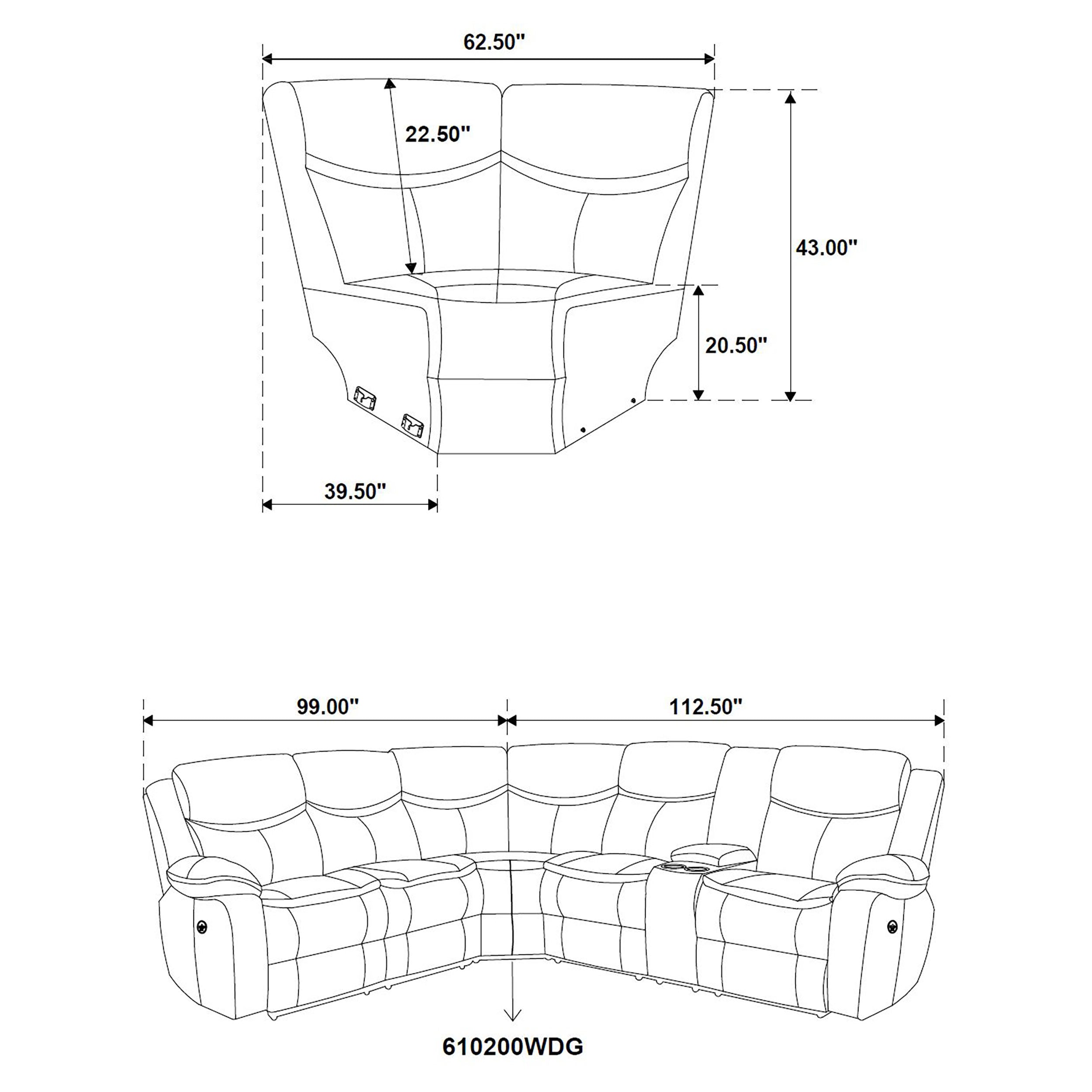 Sycamore Upholstered Power Reclining Sectional Sofa
