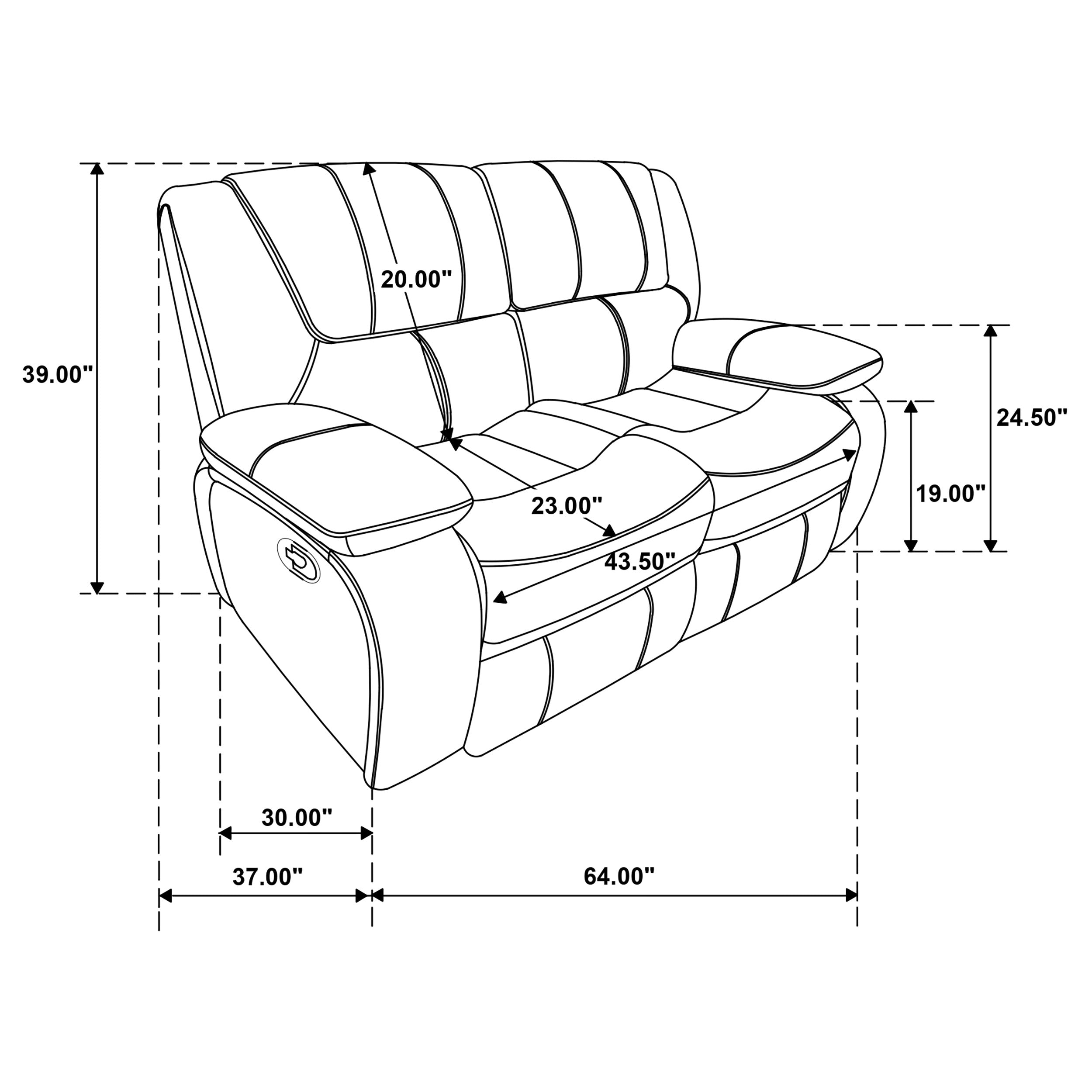 Camila Upholstered Motion Reclining Loveseat