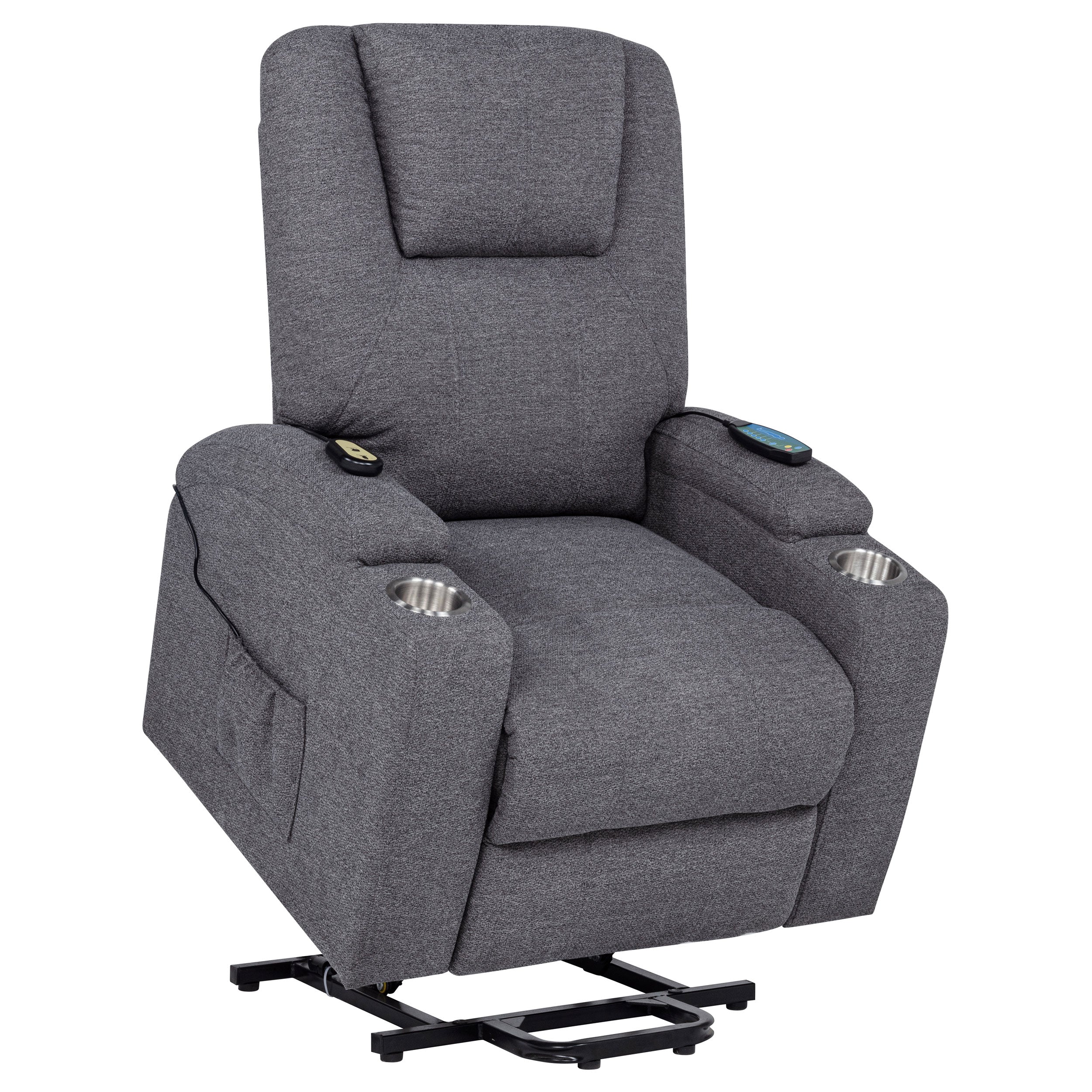 Louie Chenille Upholstered Power Lift Massage Chair