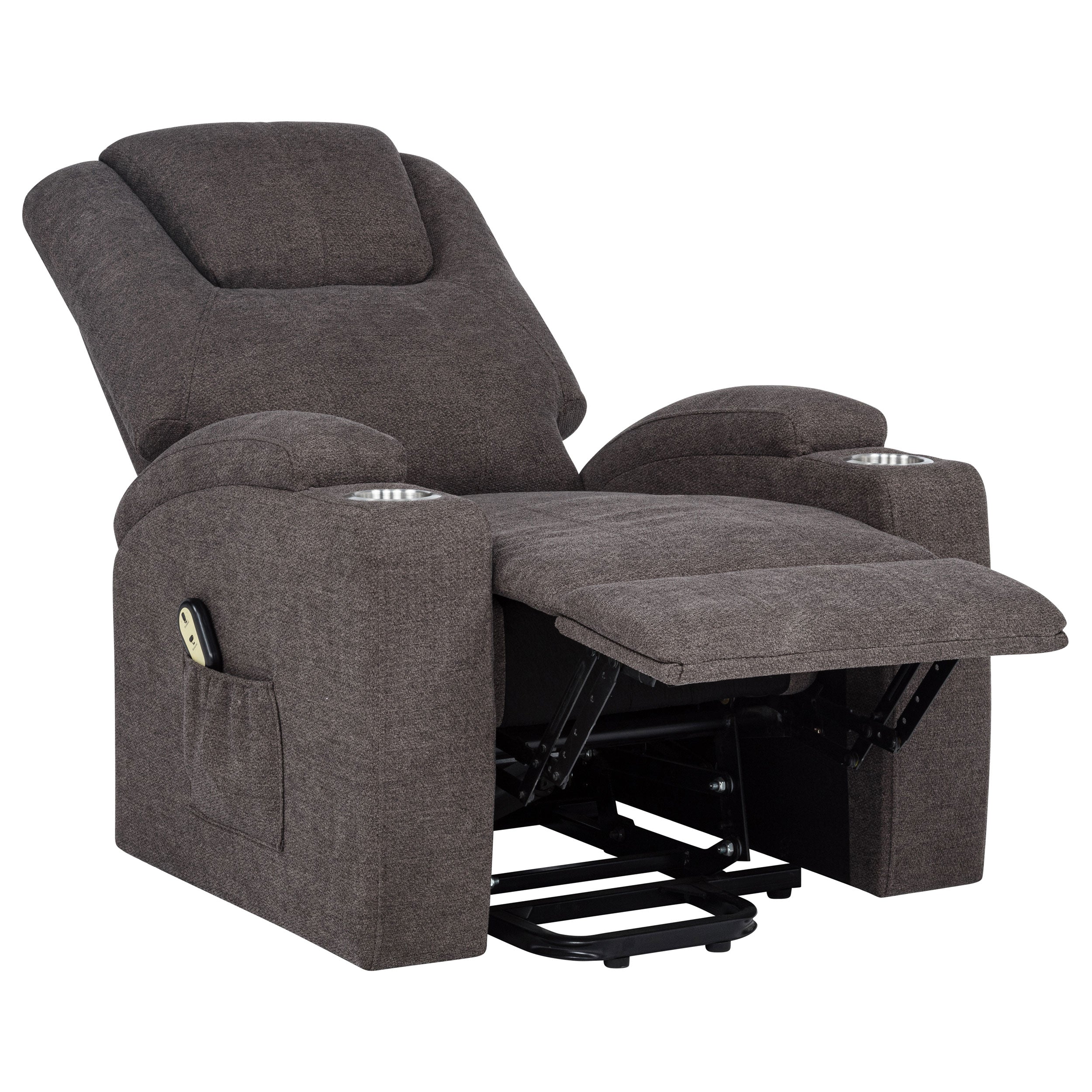 Louie Chenille Upholstered Power Lift Massage Chair