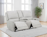 Sylmar Chenille Upholstered Power Reclining Loveseat Dove Grey