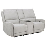 Sylmar Chenille Upholstered Power Reclining Loveseat Dove Grey