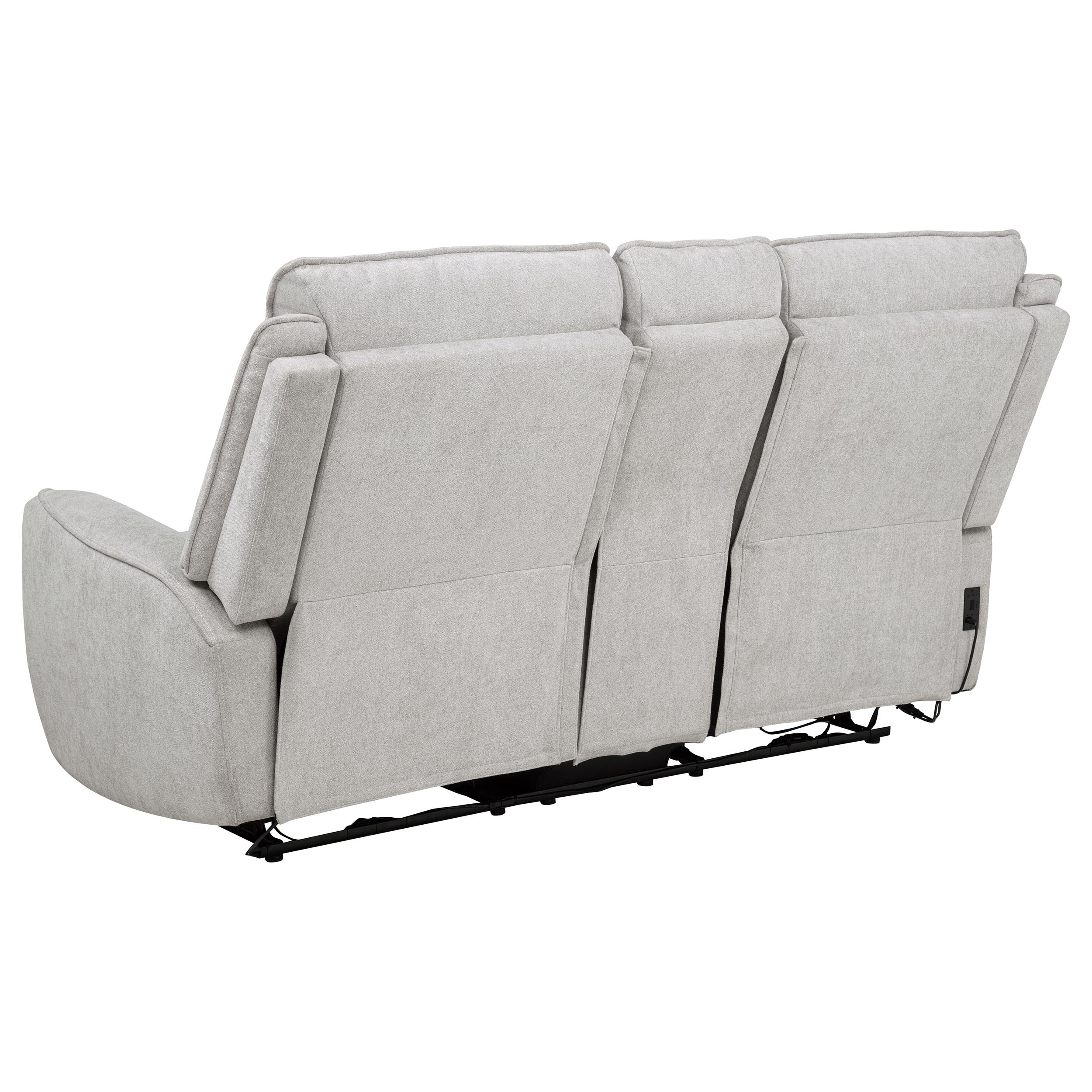 Sylmar Chenille Upholstered Power Reclining Loveseat Dove Grey