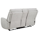 Sylmar Chenille Upholstered Power Reclining Loveseat Dove Grey