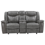 Conrad Upholstered Padded Arm Motion Sofa Set Grey
