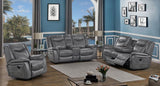 Conrad Upholstered Padded Arm Motion Sofa Set Grey