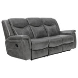 Conrad Upholstered Padded Arm Motion Sofa Set Grey