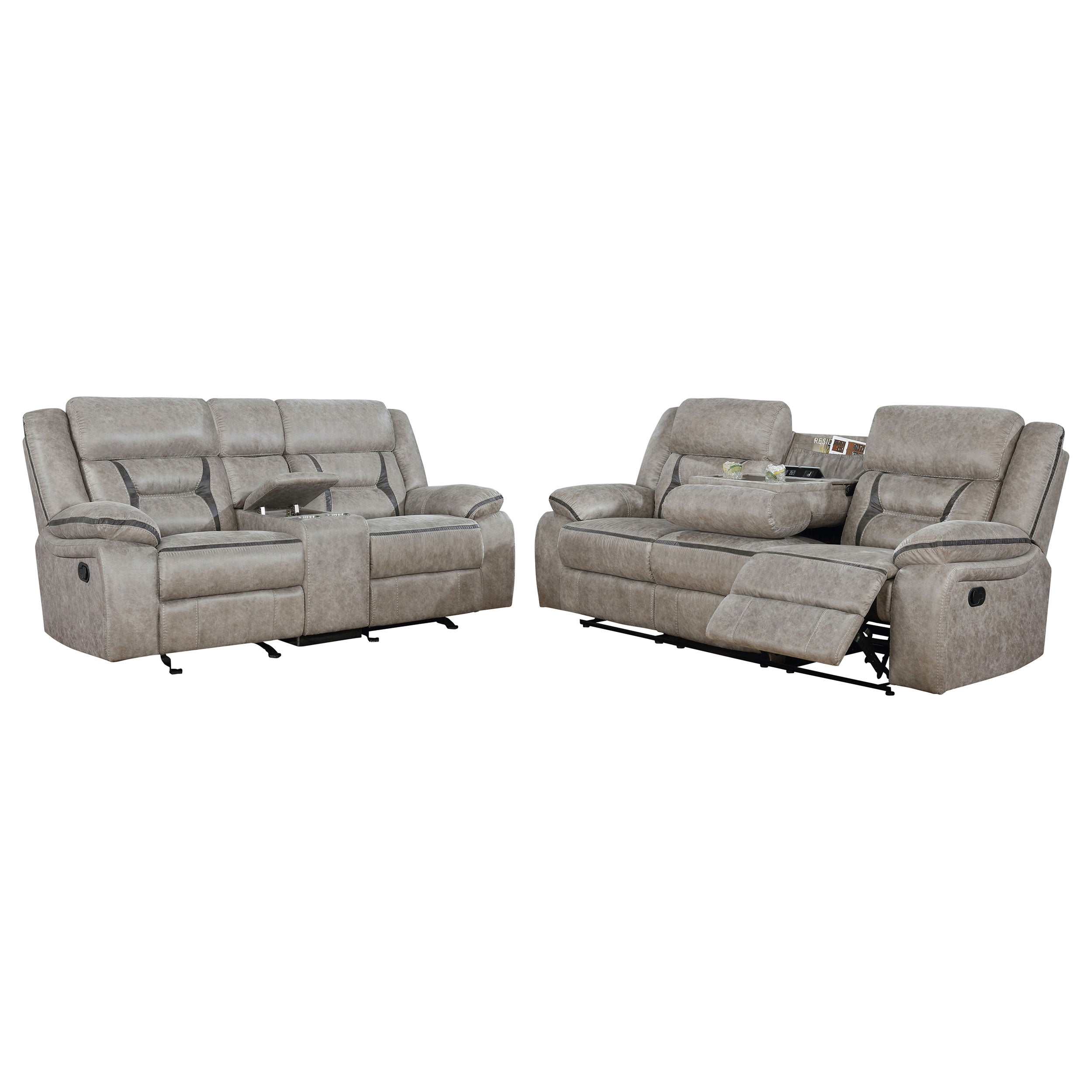 Greer Upholstered Reclining Sofa Set