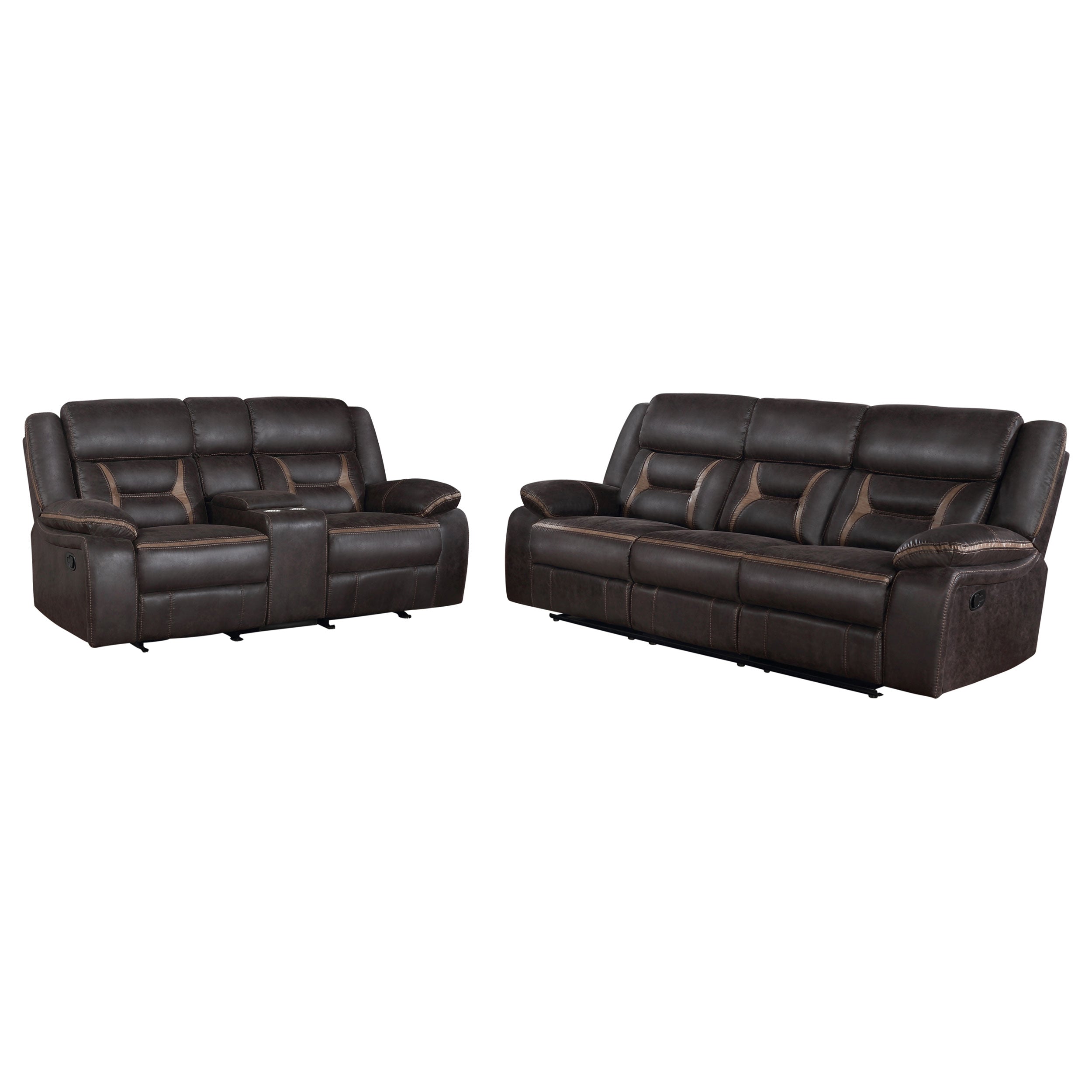 Greer Upholstered Reclining Sofa Set
