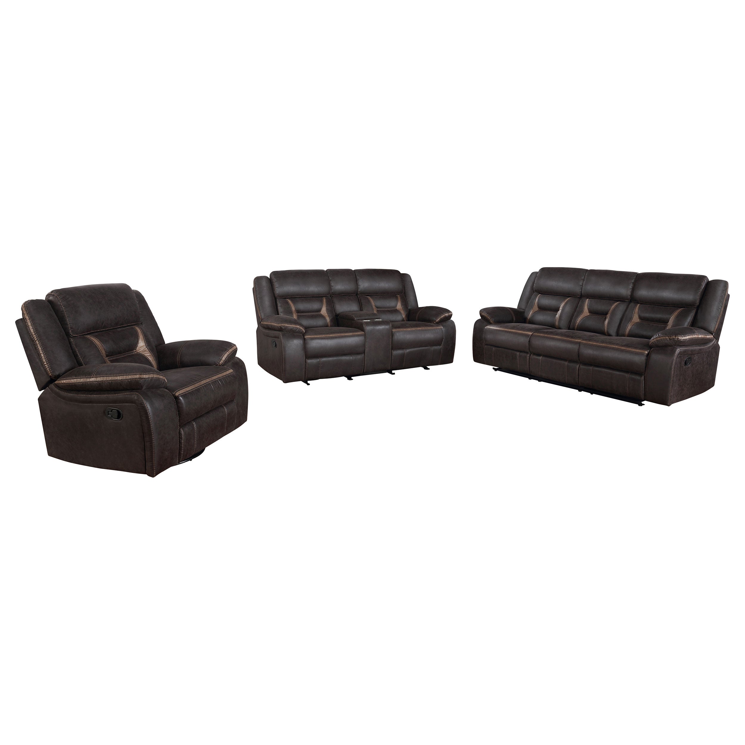 Greer Upholstered Reclining Sofa Set
