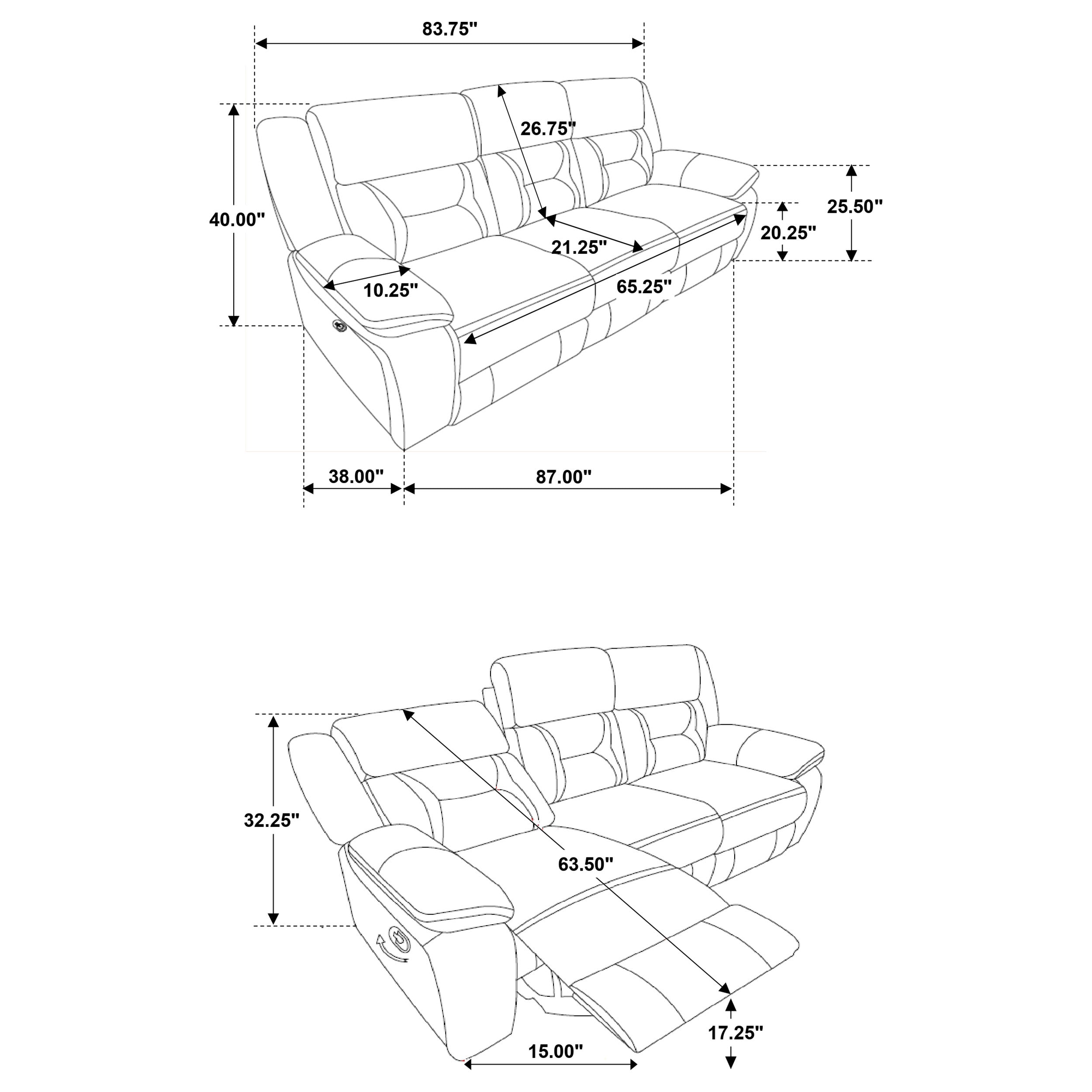 Greer Upholstered Motion Reclining Sofa