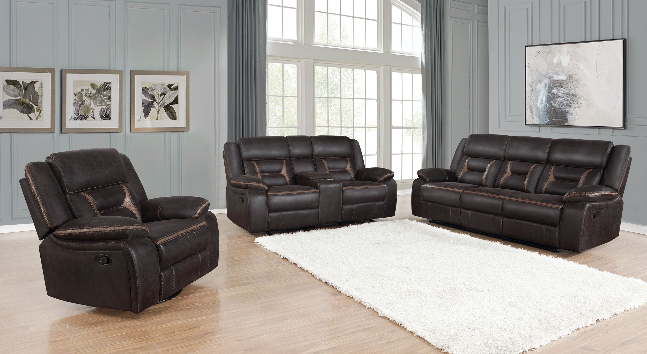 Greer Upholstered Motion Reclining Loveseat