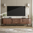 Mid-Century Modern TV Stand for 80' TV, Entertainment Center with Storage for Living Room, Bedroom, Media Console Table with 2 Drawers