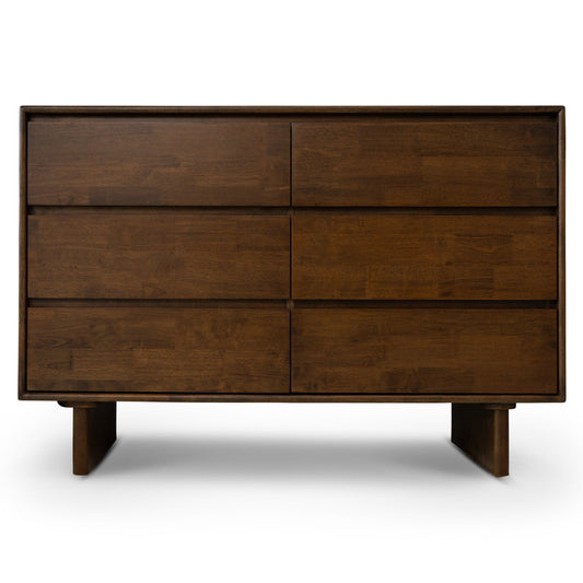 Hudson 6 Drawers Walnut Dresser