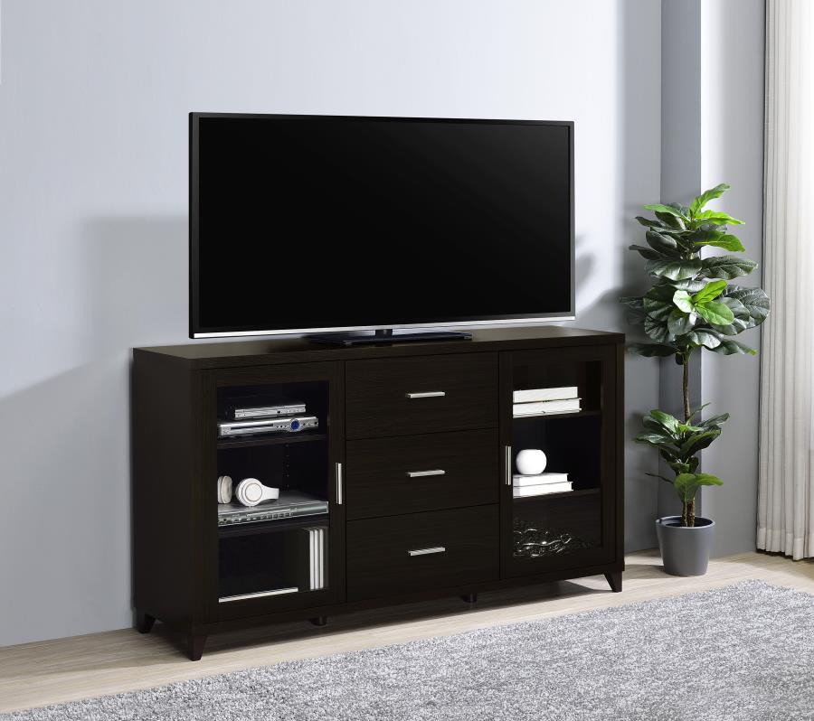 Lewes 2-door Engineered Wood 60-inch TV Stand Cappuccino