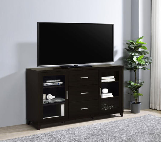 Lewes 2-door Engineered Wood 60-inch TV Stand Cappuccino
