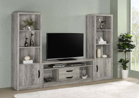 Burke 3-piece 59-inch TV Entertainment Center Grey Driftwood