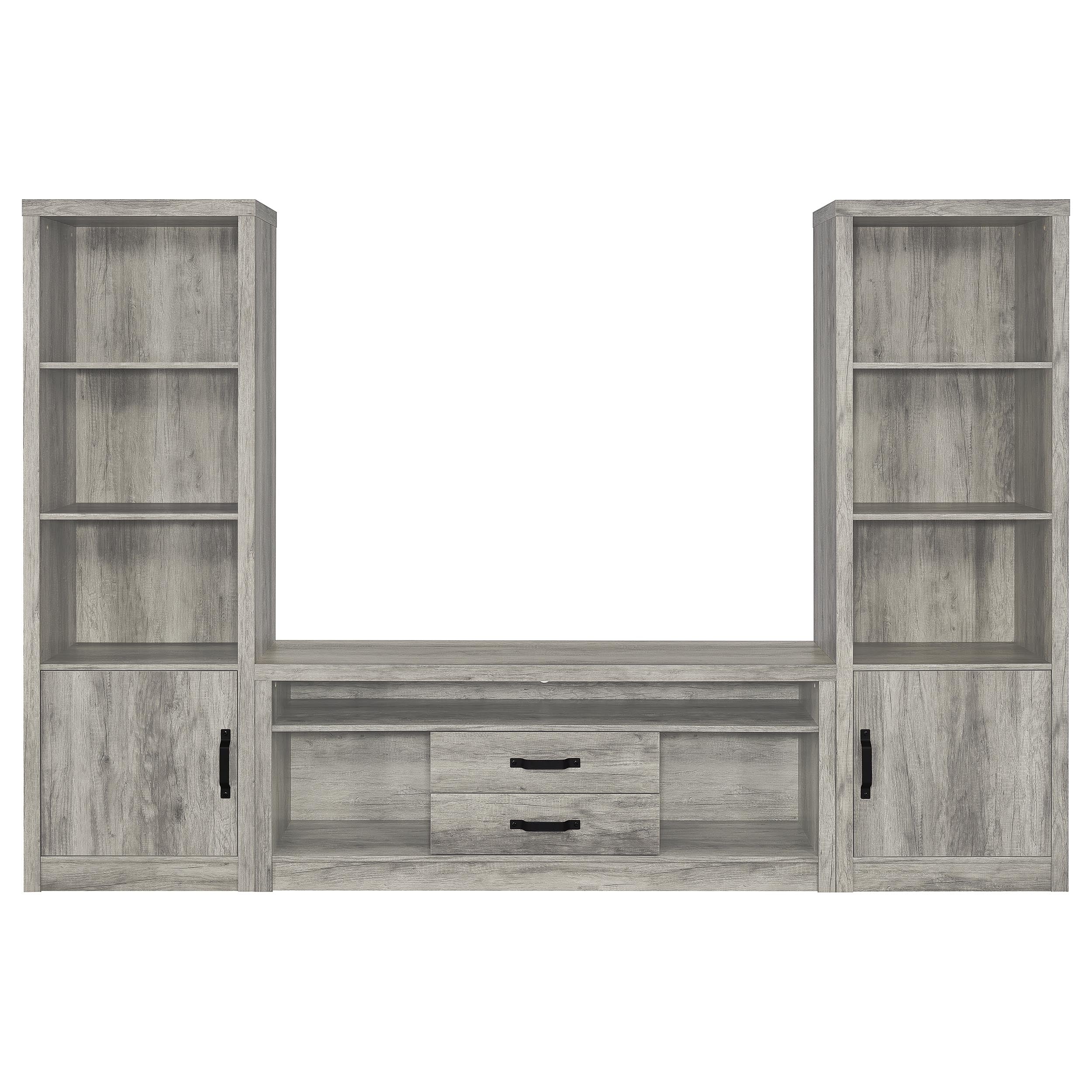 Burke 3-piece 59-inch TV Entertainment Center Grey Driftwood