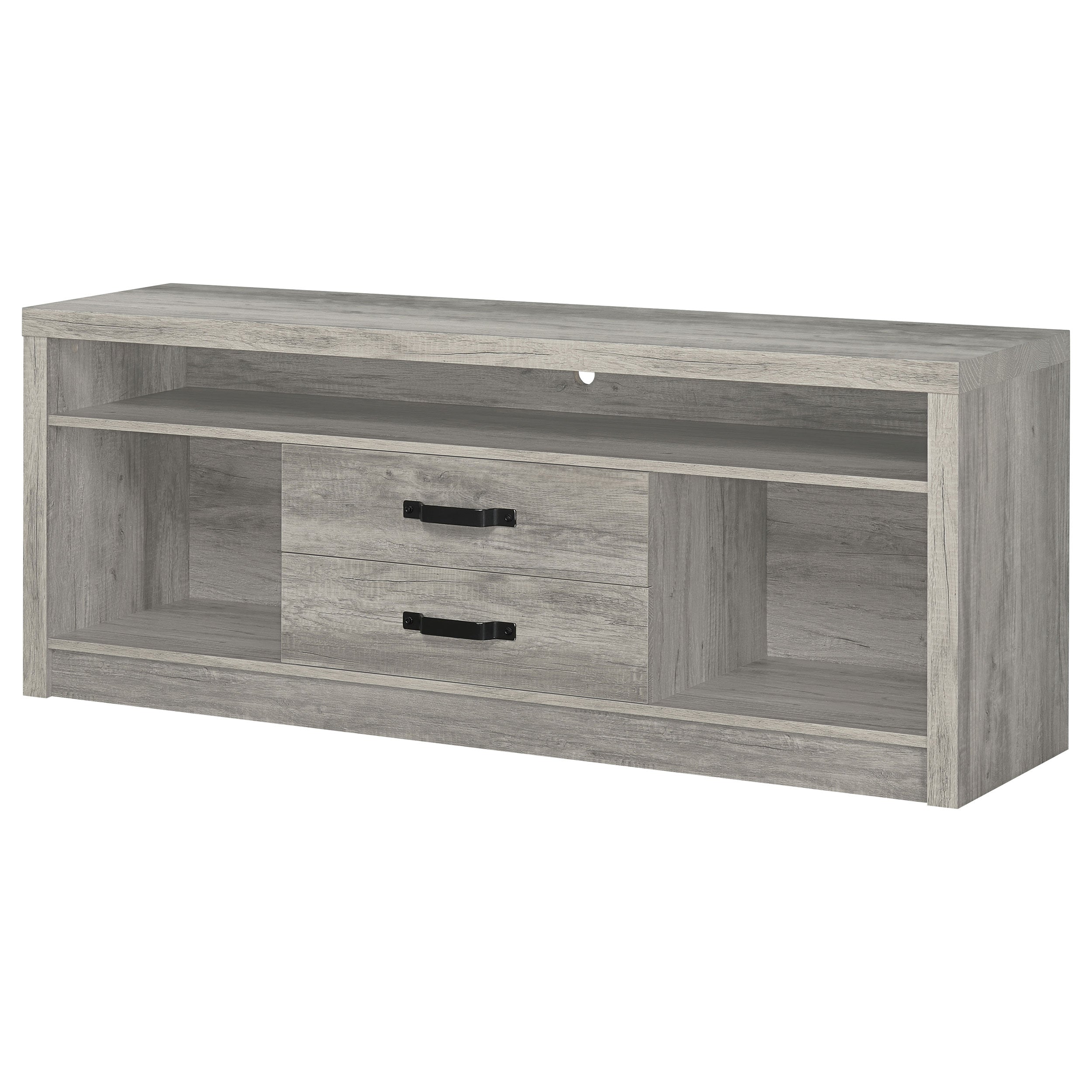 Burke 2-drawer Engineered Wood 59-inch TV Stand Grey Driftwood
