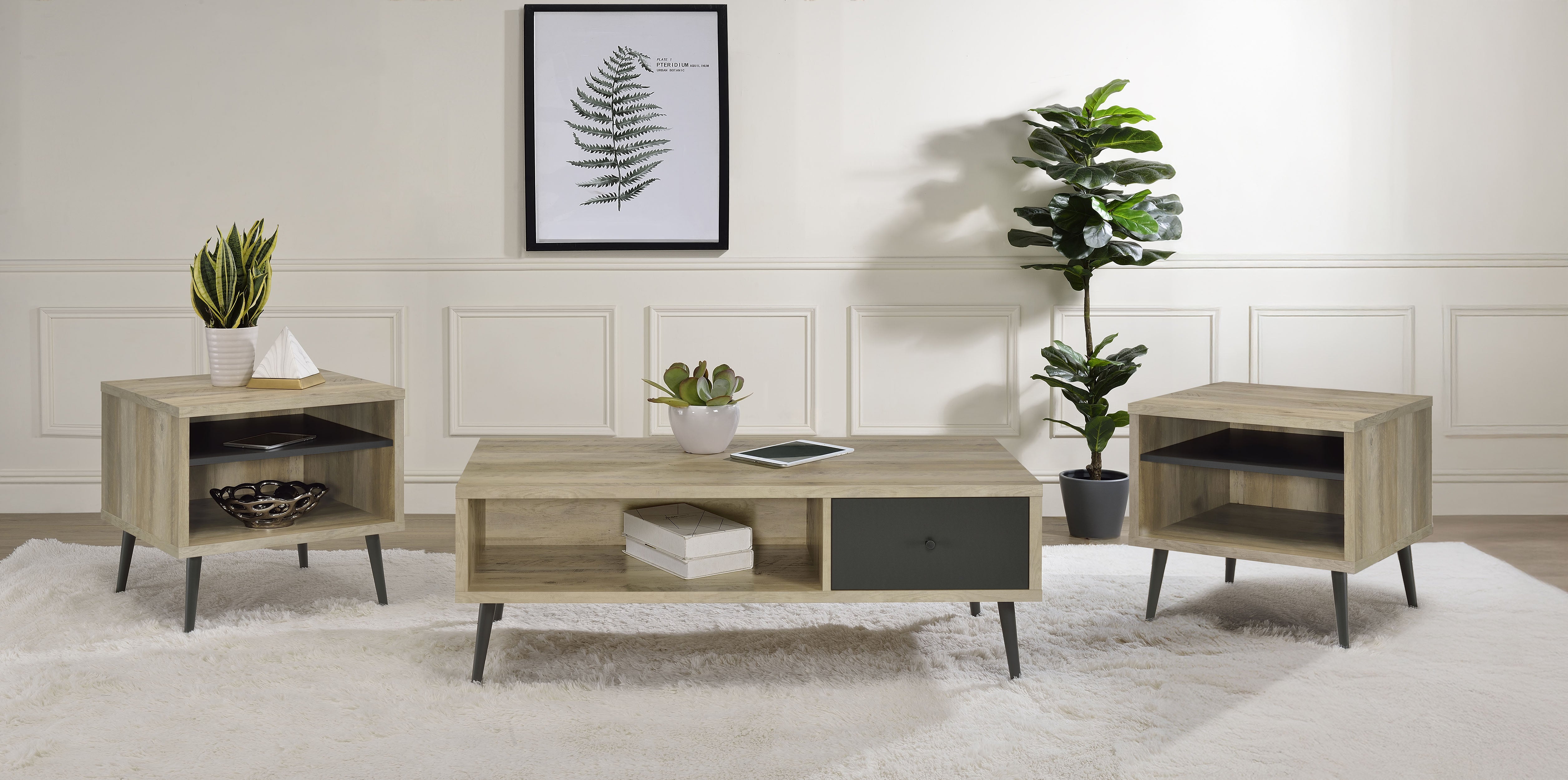 Welsh Coffee and End Table Set Distressed Pine