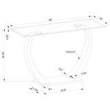 Pruitt Glass Top Metal Base Console Table Satin Silver