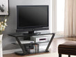 Donlyn 2-tier Metal 50-inch TV Stand with Glass Shelves Black