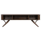 Valna Wood 71-inch TV Stand with Sliding Doors Walnut