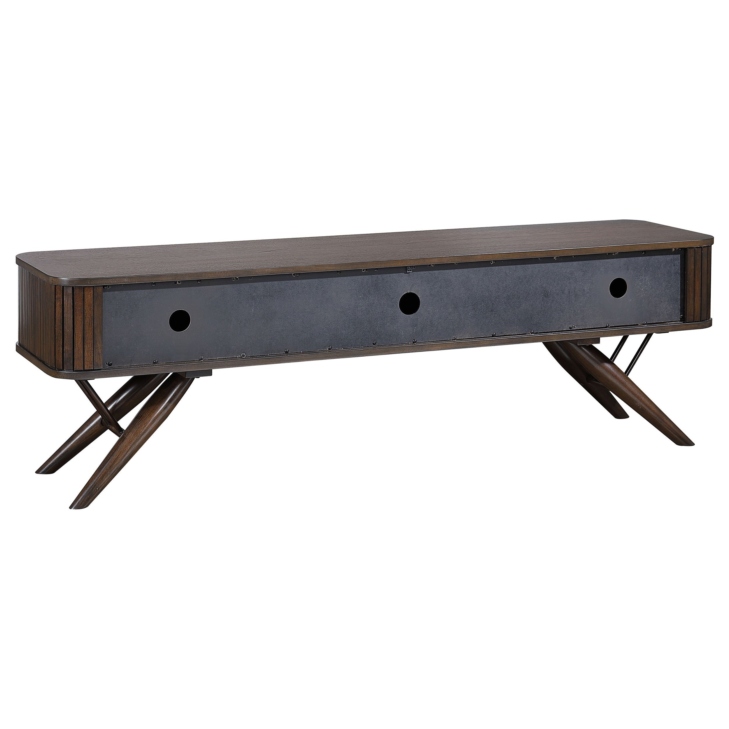 Valna Wood 71-inch TV Stand with Sliding Doors Walnut