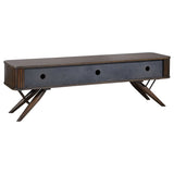 Valna Wood 71-inch TV Stand with Sliding Doors Walnut