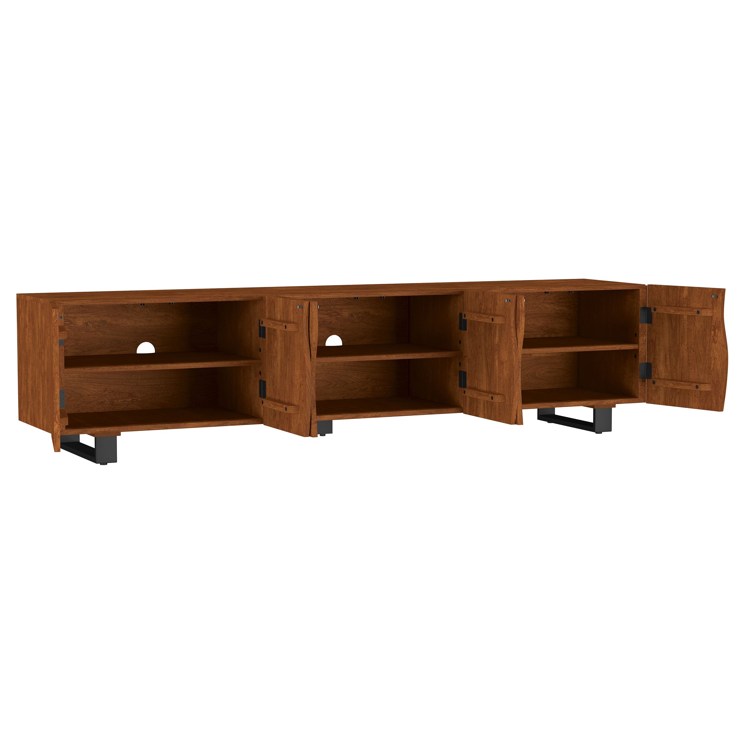 Trask 86-inch Wood TV Stand Media Console Mango Brown