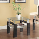 Dyer 1-shelf Square Glass Top Side End Table