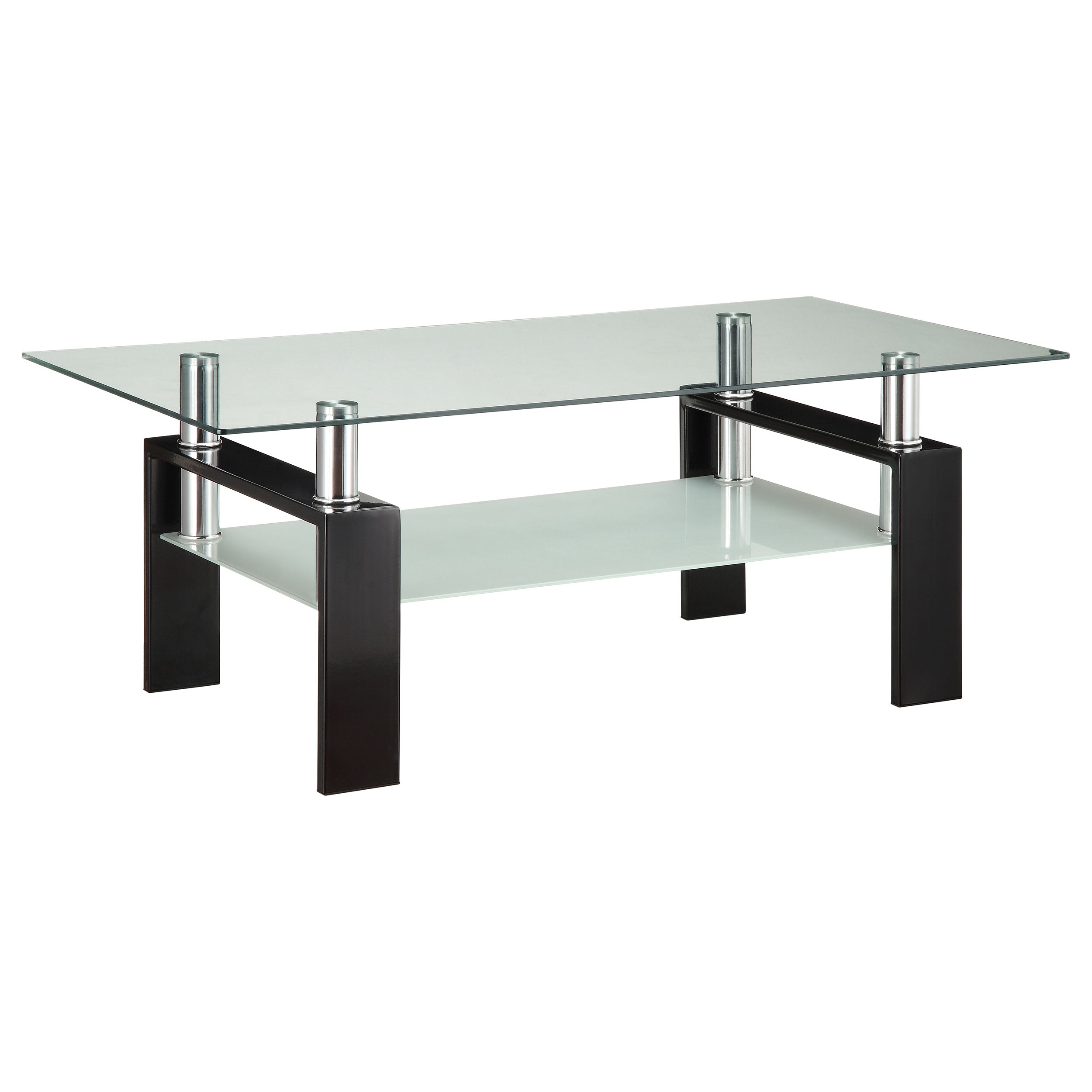 Dyer 1-shelf Rectangular Glass Top Coffee Table