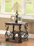 Laney 1-shelf Glass Top Rectangular End Table Deep Merlot