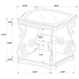 Laney Glass Top Coffee and End Table Set Dark Merlot