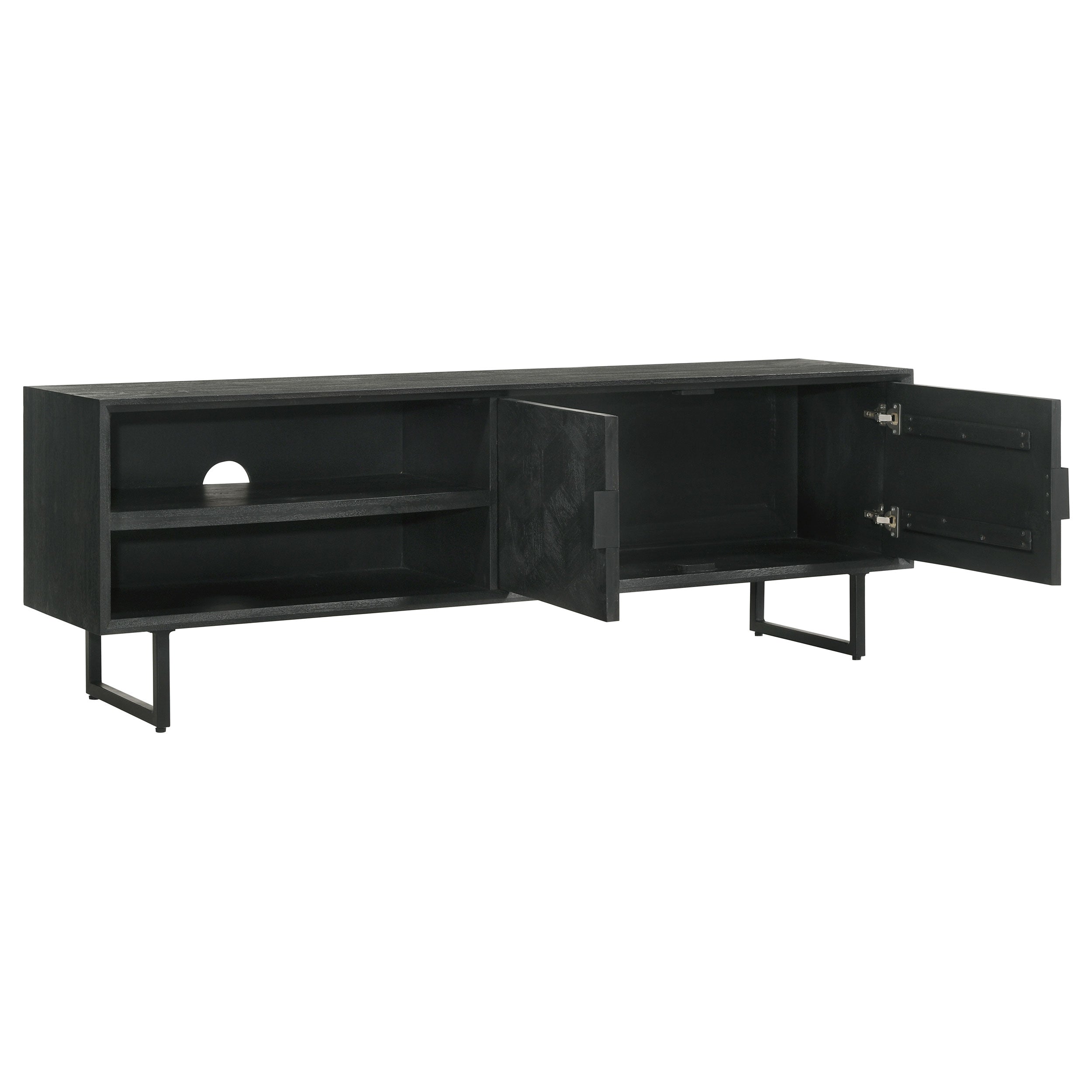 Marsden 2-door Mango Wood 70-inch TV Stand Charcoal Black