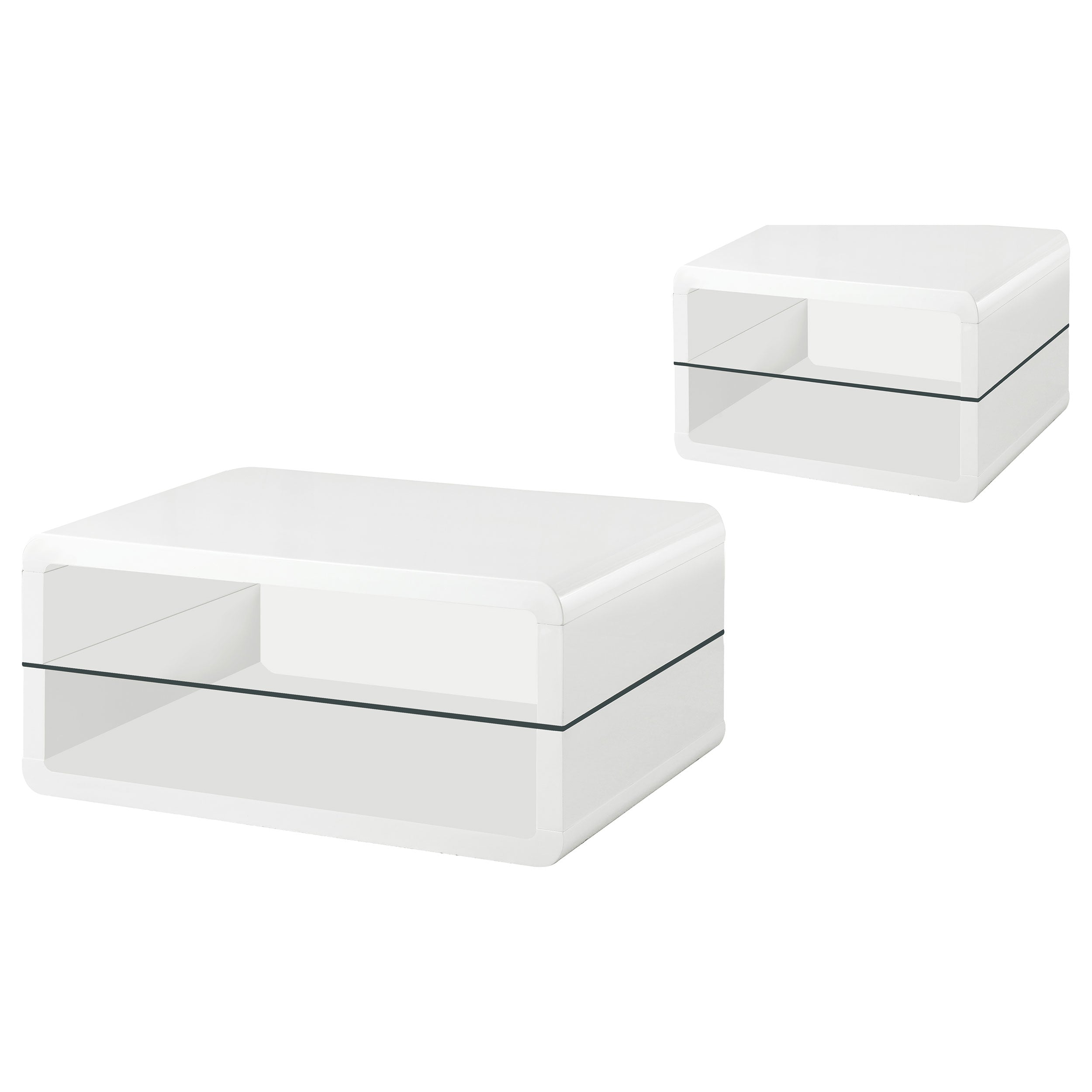 Elana Coffee and End Table Set High Gloss