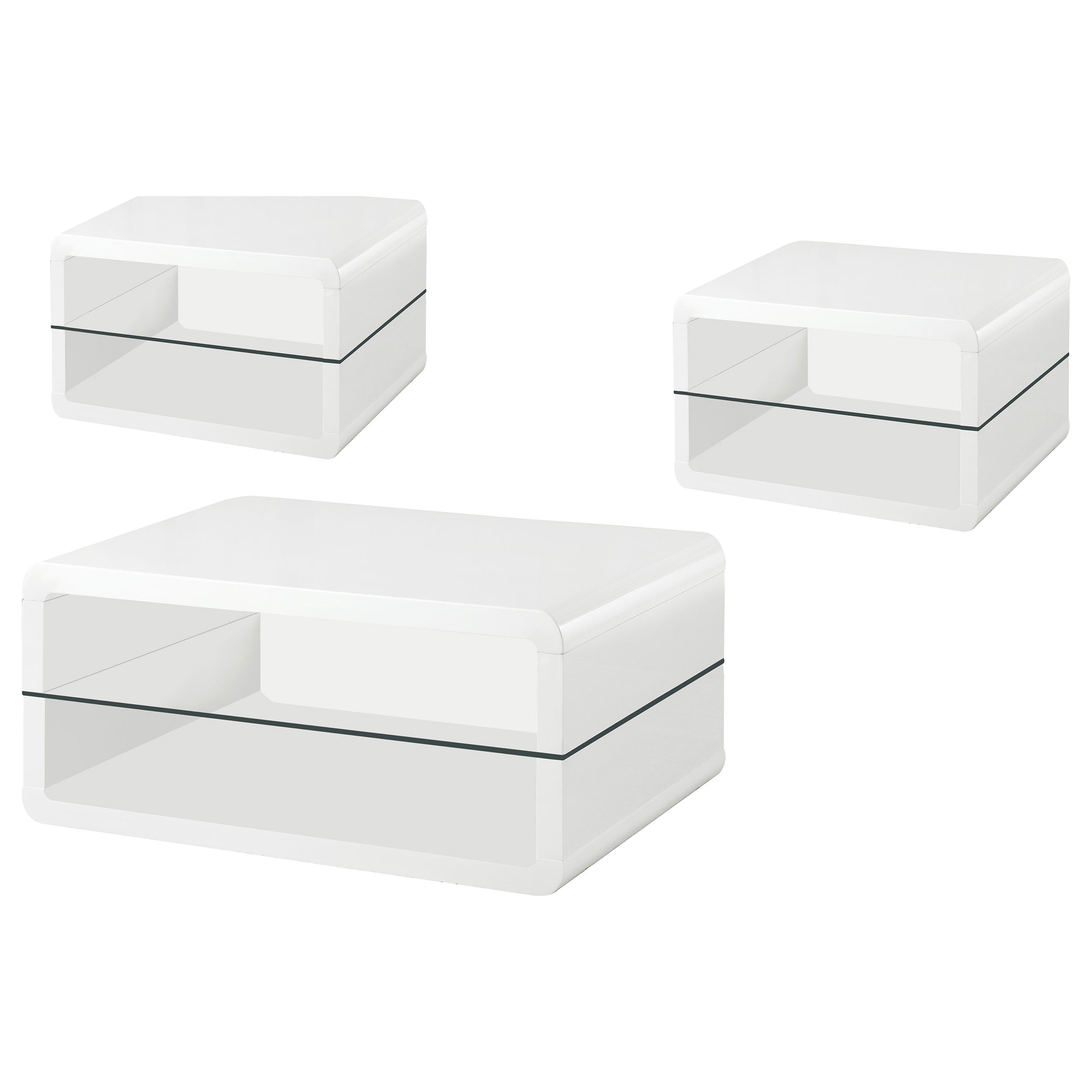 Elana Coffee and End Table Set High Gloss