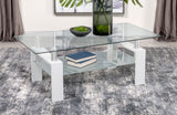 Dyer 1-shelf Rectangular Glass Top Coffee Table
