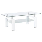 Dyer 1-shelf Rectangular Glass Top Coffee Table