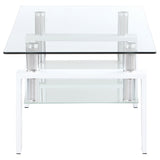 Dyer 1-shelf Rectangular Glass Top Coffee Table