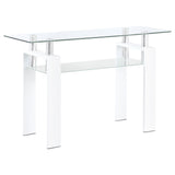 Dyer Rectangular Glass Top Entryway Sofa Console Table