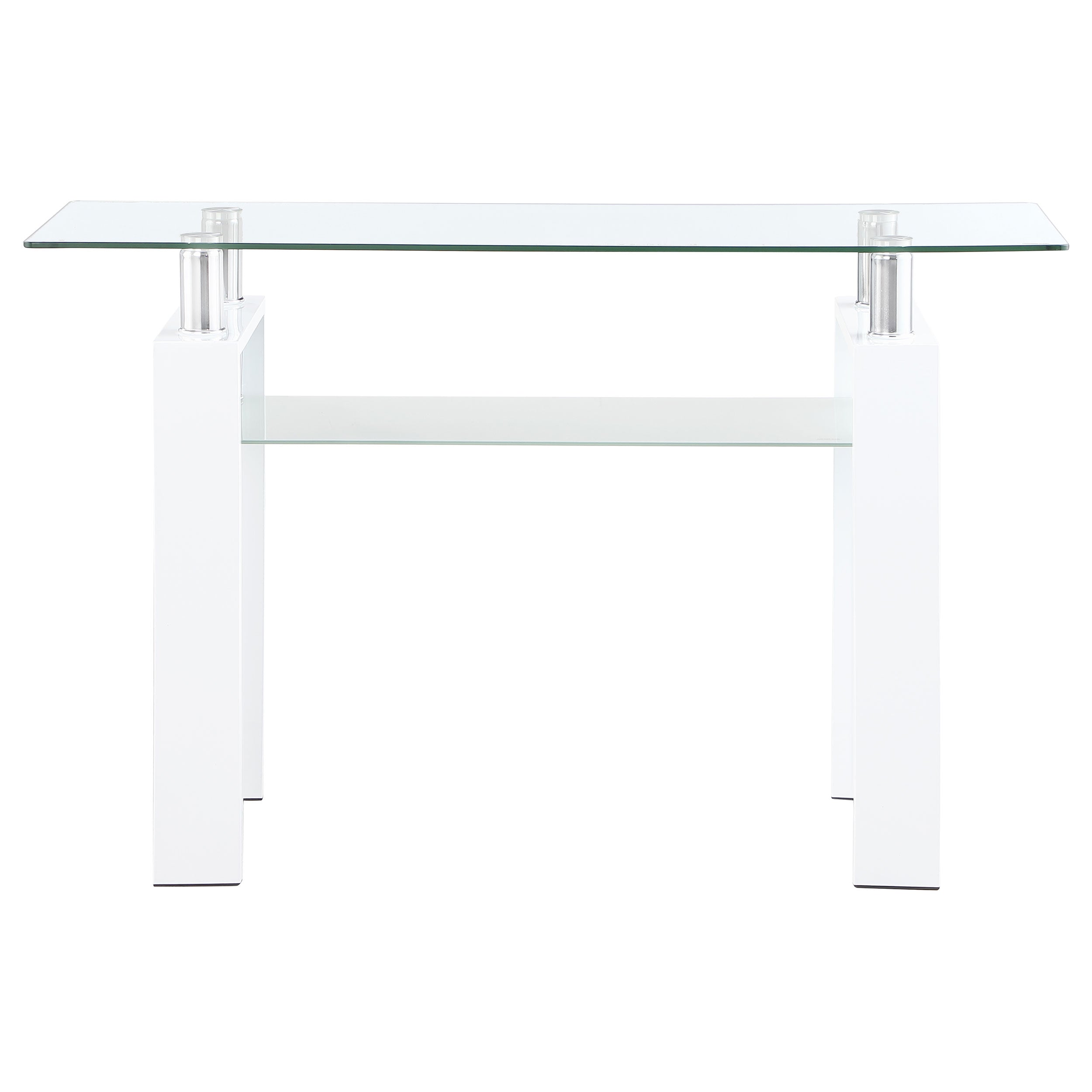 Dyer Rectangular Glass Top Entryway Sofa Console Table