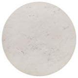 Aldis Round Marble Top Side End Table White and Natural