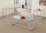 Merced Rectangular Coffee and End Table Set Nickel