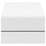 Airell Rectangular Coffee Table with Shelf White High Gloss