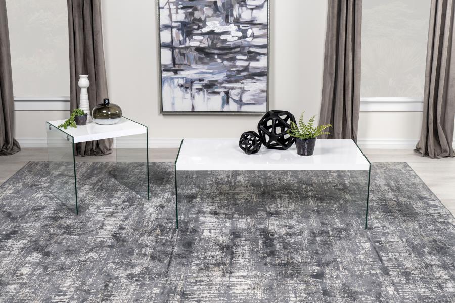 Opal Coffee and End Table Set High Gloss